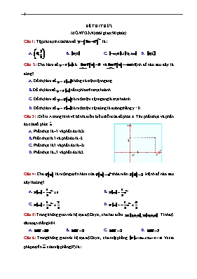 Đề thi thử học kì II môn Toán Lớp 12